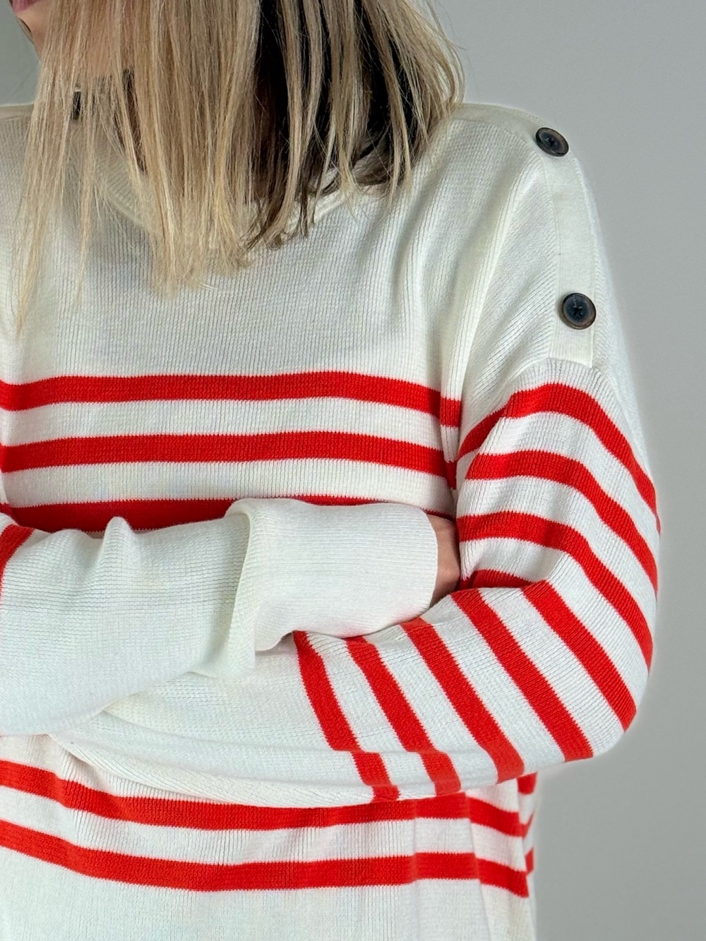 Gap Button-Shoulder Striped Pullover Sweater Nautical / French girl aesthetic